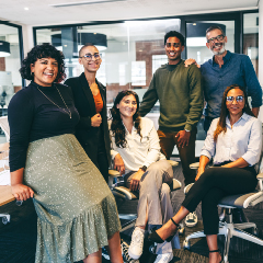Diverse employees in the workplace.