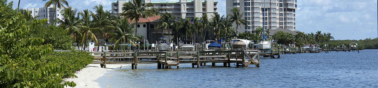 Some docks along the Florida coast.