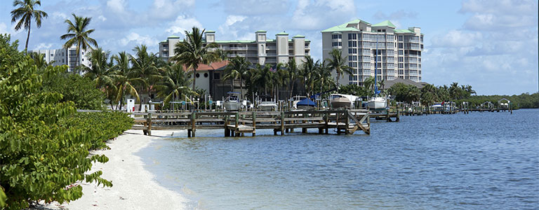 Some docks along the Florida coast.