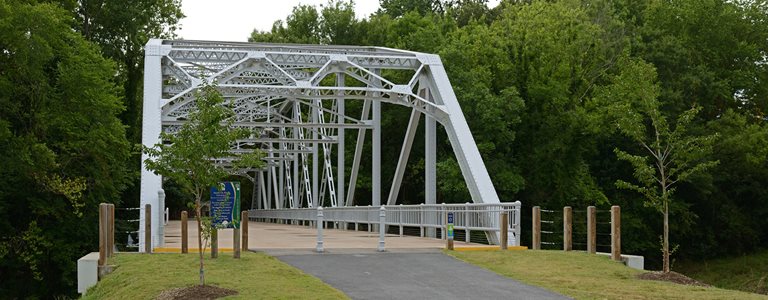 The entrance to the South Tar River Greenway.